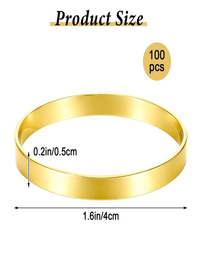 Wanmu 100 Pcs Gold Napkin Rings, Metal Napkin Ring Napkins Holders Buckles, Stylish Napkins Ring Bulk for Table Settings Family Dinner Wedding Christmas Easter Party Dinner Table, Shiny Tables Decor - Image 2
