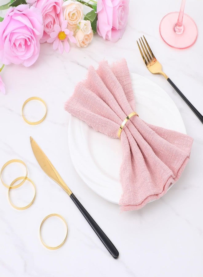 Wanmu 100 Pcs Gold Napkin Rings, Metal Napkin Ring Napkins Holders Buckles, Stylish Napkins Ring Bulk for Table Settings Family Dinner Wedding Christmas Easter Party Dinner Table, Shiny Tables Decor - Image 3