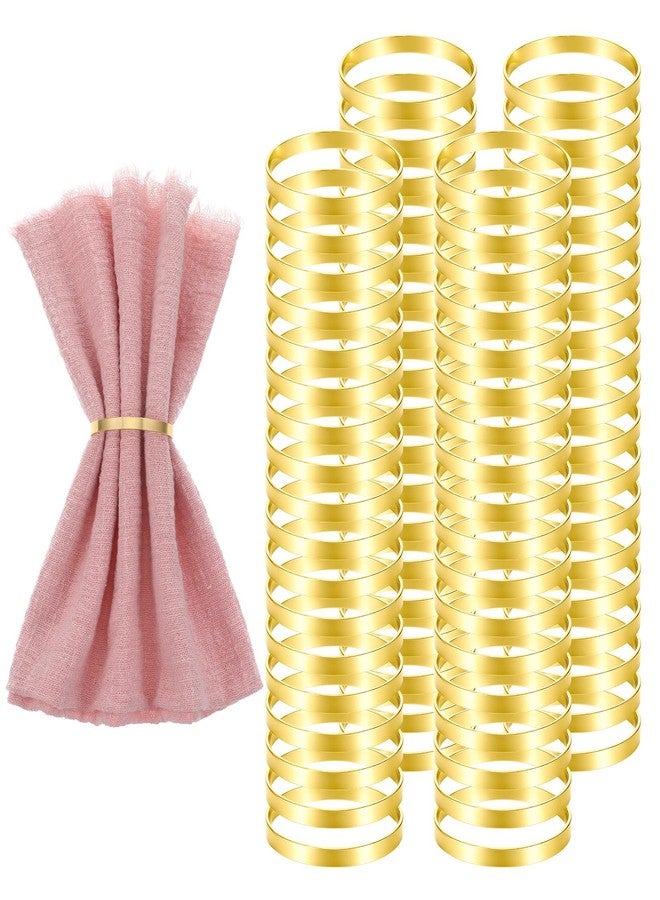Wanmu 100 Pcs Gold Napkin Rings, Metal Napkin Ring Napkins Holders Buckles, Stylish Napkins Ring Bulk for Table Settings Family Dinner Wedding Christmas Easter Party Dinner Table, Shiny Tables Decor - Image 5