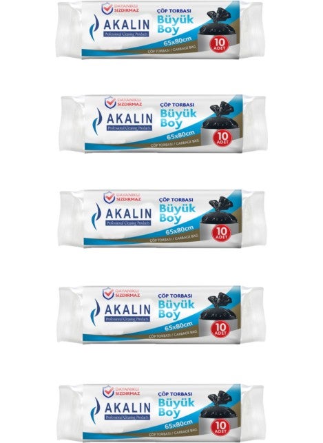 Akalın Standard Large Black Garbage Bag 5 Rolls 65 x 80 cm
