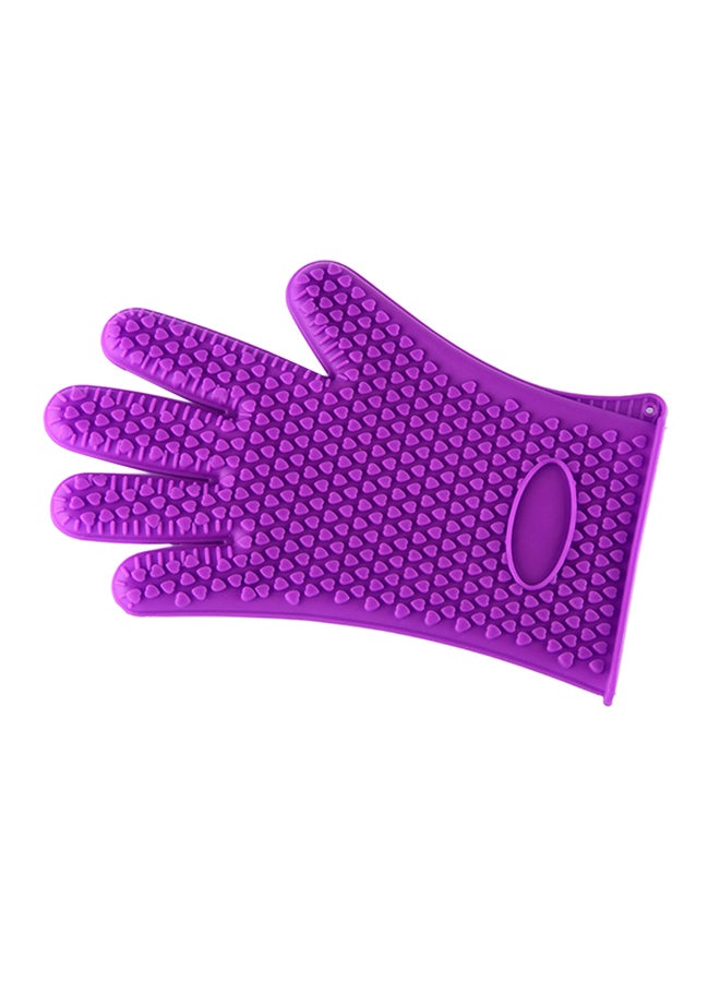 Non-Slip Insulated Silicone BBQ Grill Glove Purple