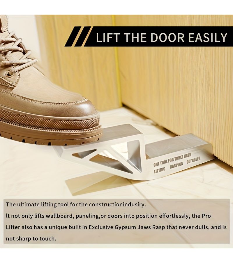 1 Pcs 3 In 1 Aluminum Alloy Door Lifter Multi Functional Prying Tool Rasp Drywall Plaster Sheet Lifting Equipment Household Tool Model Ltl6032 - Image 4