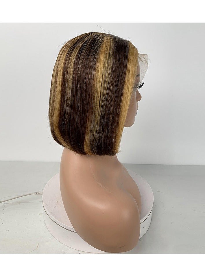 إستيل شعر مستعار قصير بوب شعر بشري 13x4 باروكة دانتيل أمامي للنساء ذوات البشرة السمراء باروكات بدون صمغ شعر بشري لون مقطوع مسبقًا رقم 11 - Image 1