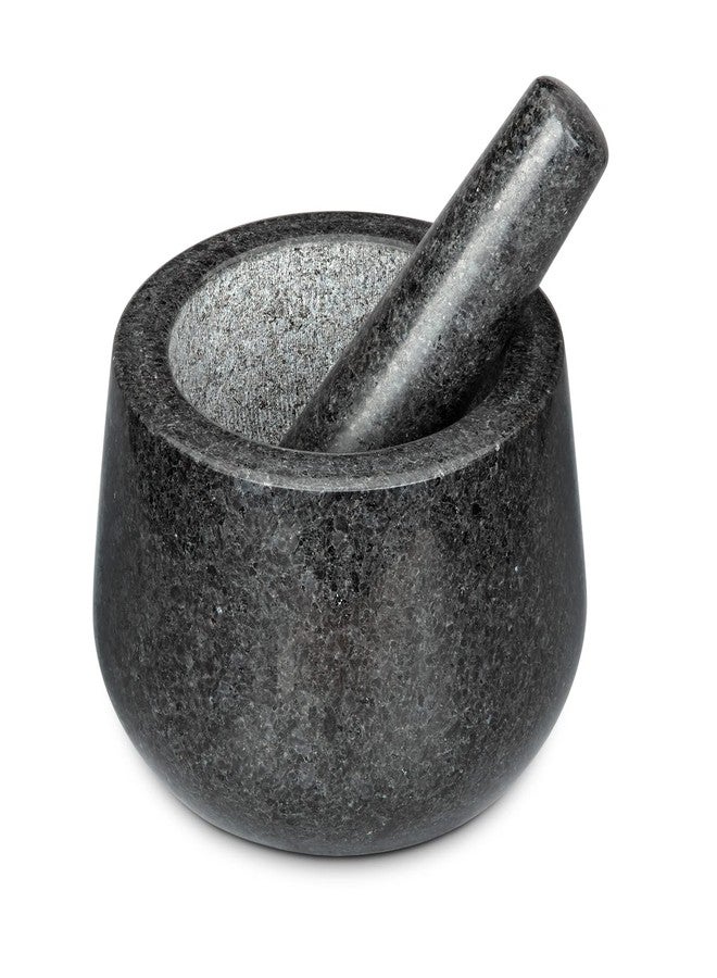 Cibeat Polished Granite Mortar and Pestle Set, Stone Grinder Bowl for Grinding Herbs Spices, Making Guacamo, Salsa, Pepper and Nuts Crusher (Granite, Small) - Image 1