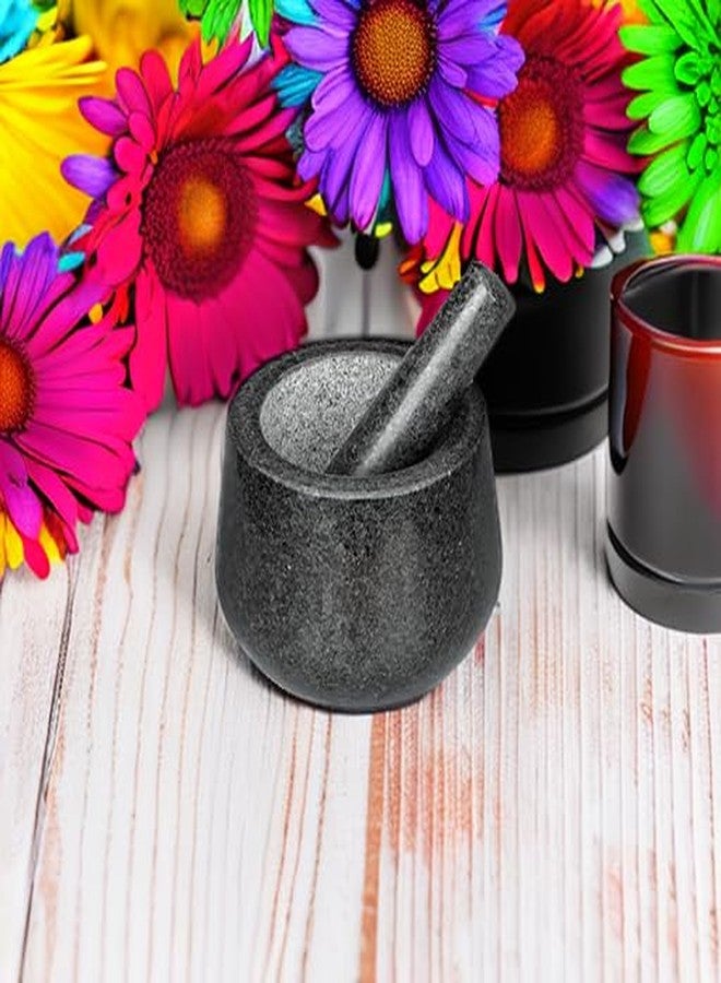 Cibeat Polished Granite Mortar and Pestle Set, Stone Grinder Bowl for Grinding Herbs Spices, Making Guacamo, Salsa, Pepper and Nuts Crusher (Granite, Small) - Image 5