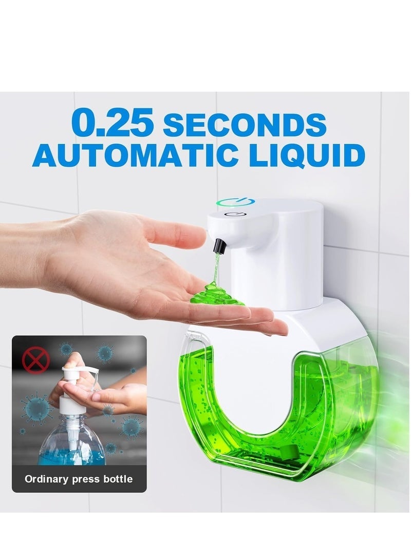 2PCS Automatic Liquid Dispenser Touchless 15oz/420ml Kitchen Dish Automatic Liquid Soap Dispenser 4 Adjustable Soap Dispensing Levels Wall Mount For Kitchen And Bathroom, Liquid Hand Soap Dispenser - Image 5