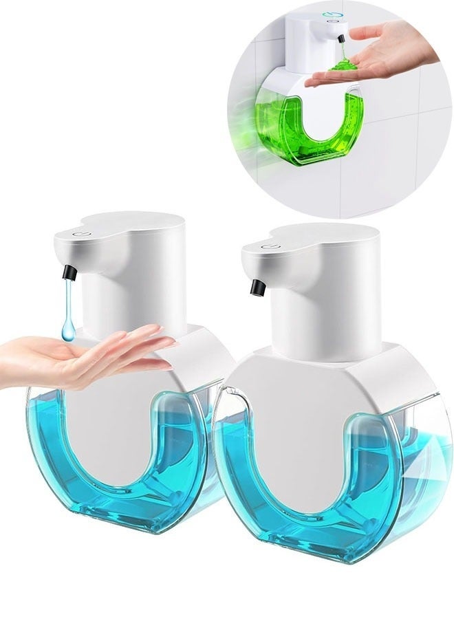 2PCS Automatic Liquid Dispenser Touchless 15oz/420ml Kitchen Dish Automatic Liquid Soap Dispenser 4 Adjustable Soap Dispensing Levels Wall Mount For Kitchen And Bathroom, Liquid Hand Soap Dispenser - Image 1