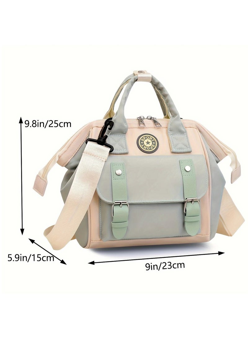 Mini Diaper Bag - Durable Oxford Fabric, Multi-Functional Travel & Nursery Tote with Messenger Strap for Mom and Dad, Spacious Storage for Diapers, Wipes & Toys - For New Parents, Black - Image 4