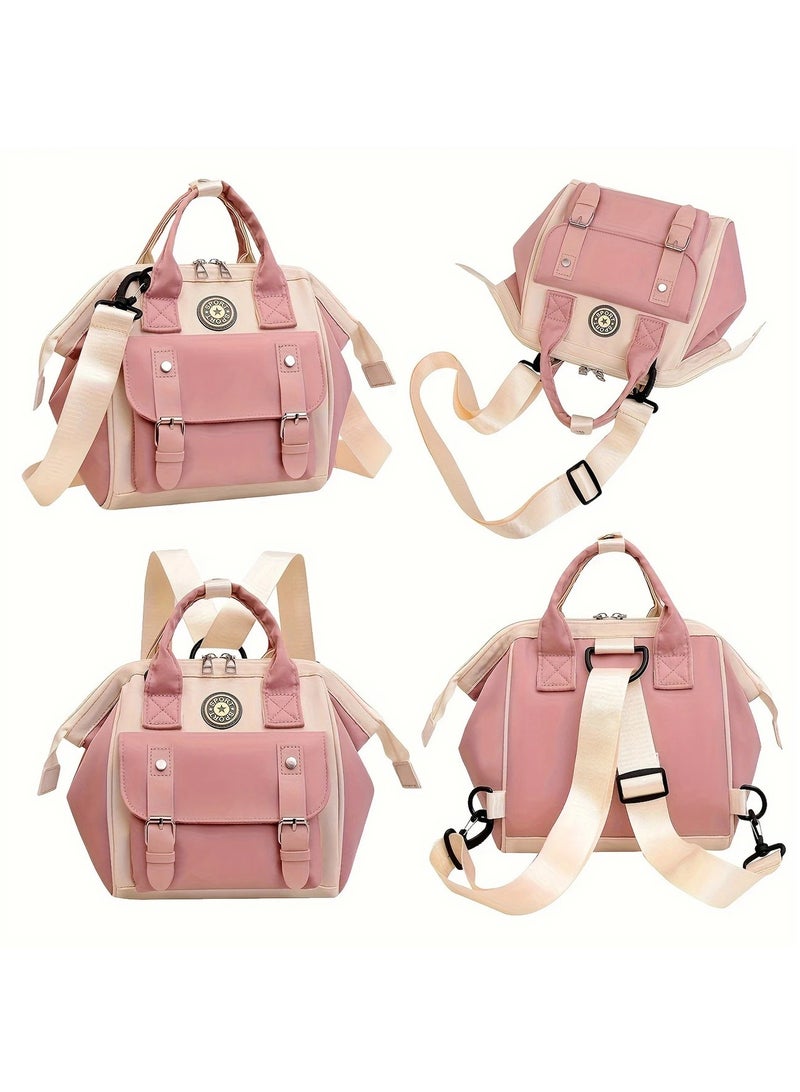 Mini Diaper Bag - Durable Oxford Fabric, Multi-Functional Travel & Nursery Tote with Messenger Strap for Mom and Dad, Spacious Storage for Diapers, Wipes & Toys - For New Parents, Black - Image 5