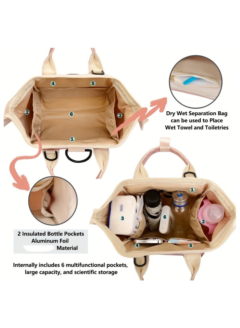 Mini Diaper Bag - Durable Oxford Fabric, Multi-Functional Travel & Nursery Tote with Messenger Strap for Mom and Dad, Spacious Storage for Diapers, Wipes & Toys - For New Parents, Black - Image 2