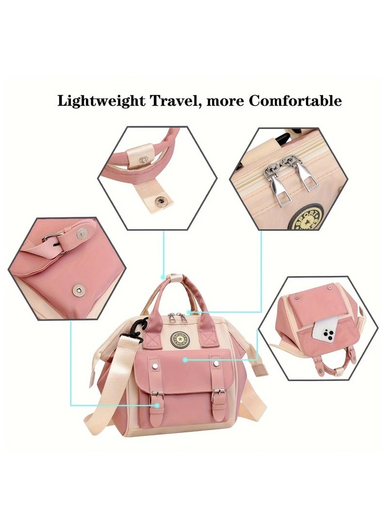 Mini Diaper Bag - Durable Oxford Fabric, Multi-Functional Travel & Nursery Tote with Messenger Strap for Mom and Dad, Spacious Storage for Diapers, Wipes & Toys - For New Parents, Black - Image 3