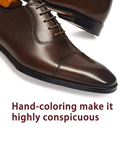 FRASOICUS Men’s Dress Oxford Formal Shoes LeatherBusiness Shoes for Men Dark Brown - Image 5