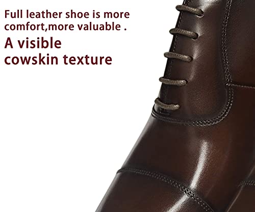 FRASOICUS Men’s Dress Oxford Formal Shoes LeatherBusiness Shoes for Men Dark Brown - Image 4