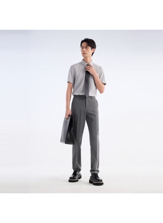 Joeone Men's Formal Short-sleeve Shirt , Spring And Summer Anti-wrinkle Easy-care Tencel Linen Dress Shirt For Me - Image 1