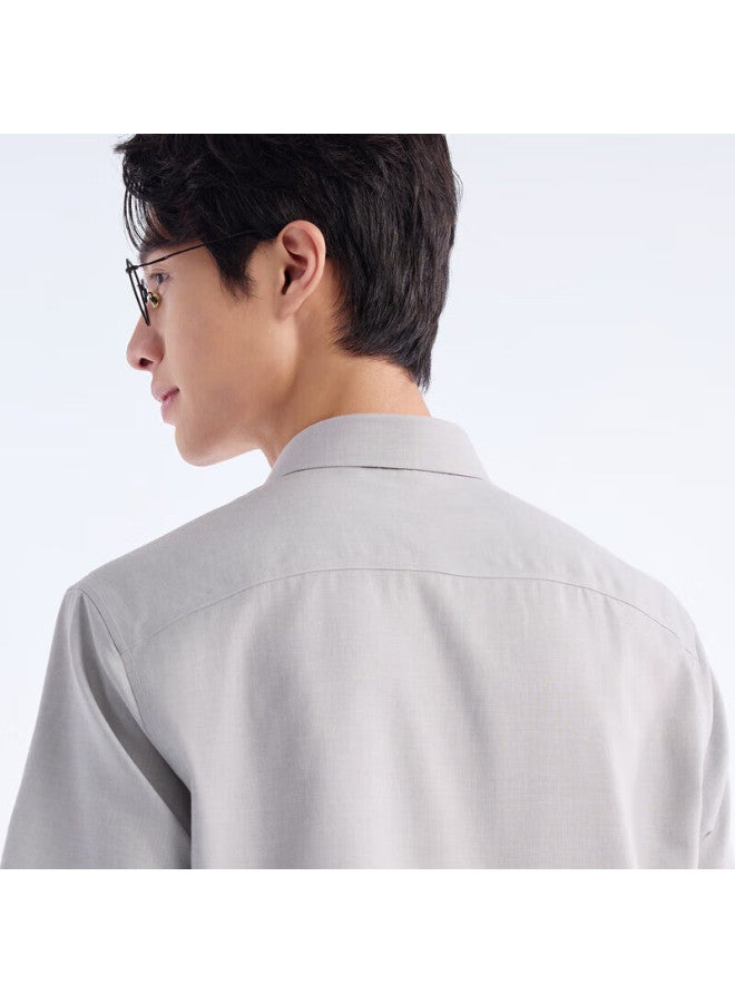 Joeone Men's Formal Short-sleeve Shirt , Spring And Summer Anti-wrinkle Easy-care Tencel Linen Dress Shirt For Me - Image 3