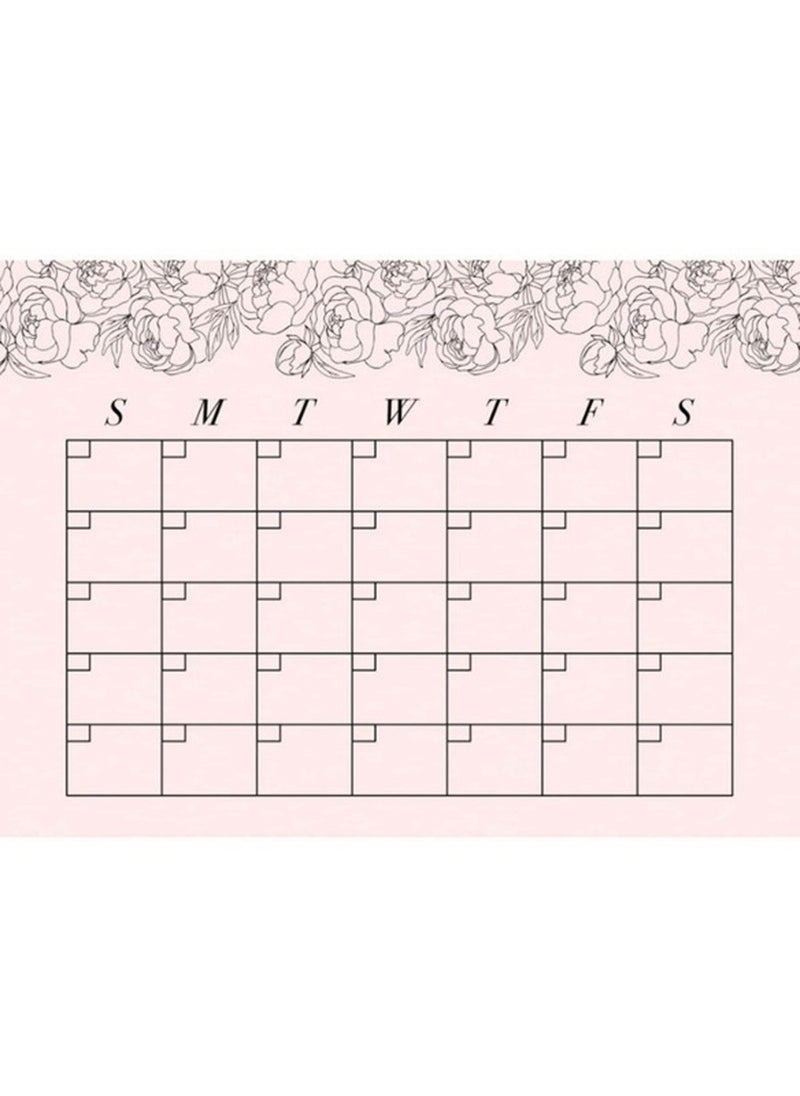 RoomMates - RoomMates Blush Peony Dry-Erase Monthly Calendar Wall Decal - Image 1