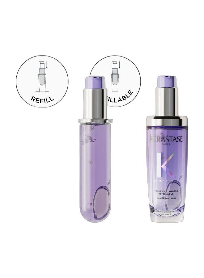 KERASTASE KÃ©rastase Blond Absolu L'huile Cicagloss Refillable Set, Hair Oil For Sensitized Lightened Or Highlighted Blonde Hair - Image 1
