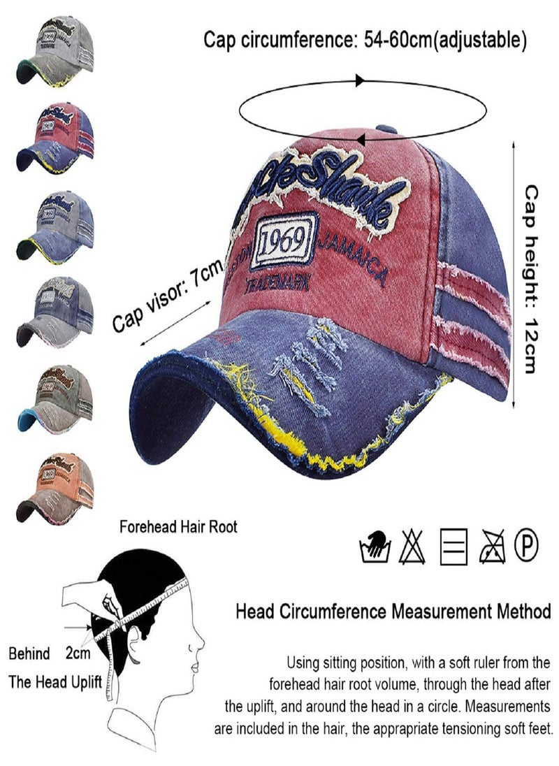 SYOSI Classic Baseball Cap, Unisex Distressed Baseball Caps Mens Vintage Trucker Hat Washed Cotton Adjustable Embroidery 1969 Baseball Hat Snapback Outdoor Sports Sun Hat, Casual Summer Cap(Wine)  - Image 2