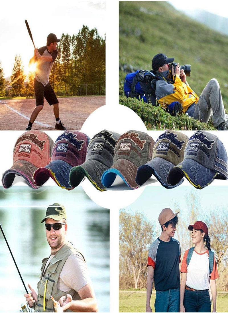 SYOSI Classic Baseball Cap, Unisex Distressed Baseball Caps Mens Vintage Trucker Hat Washed Cotton Adjustable Embroidery 1969 Baseball Hat Snapback Outdoor Sports Sun Hat, Casual Summer Cap(Wine)  - Image 4