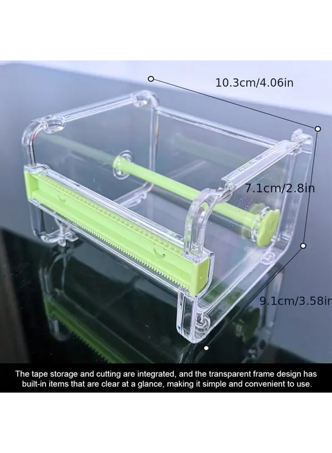 Green Precision Masking Tape Set 4 Roll Fine Line DIY Painting Dispenser Cutter Storage Box - Image 3