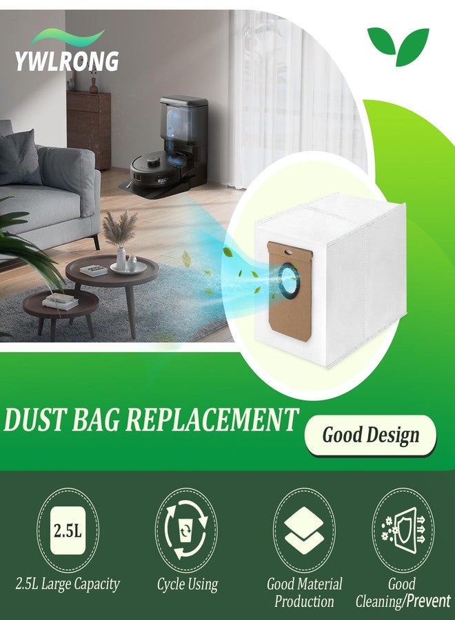 12 قطعة لأكياس الغبار Eufy L50 SES L60 SES البديلة لأكياس Conga Home 1000/8090 Ultra/9090AI لأكياس المكنسة الكهربائية الروبوتية Haier H9 Plus (سعة 2.5 لتر) - Image 3