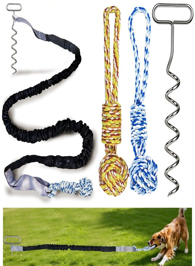 SailStart Dog Bungee Tug Toy with Steel Stake & 2 Chew Balls, 6.8ft Stretch Rope tug Toy - Tether Tug for Large/Medium/Small Dogs - Outdoor/Outside Dog Tug of War Toy (Lawn/Tree Use) - Image 1