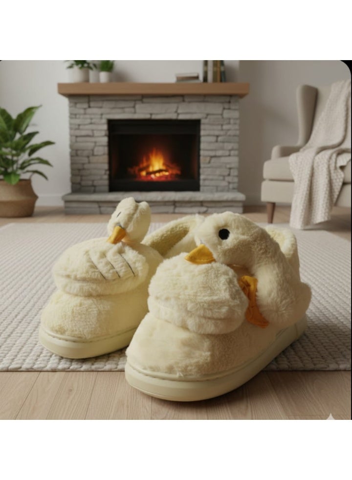 حذاء شتوي فرو للبنات بتصميم كيوت، مريح ودافئ للاستخدام المنزلي – مقاس 40–41 - Image 1
