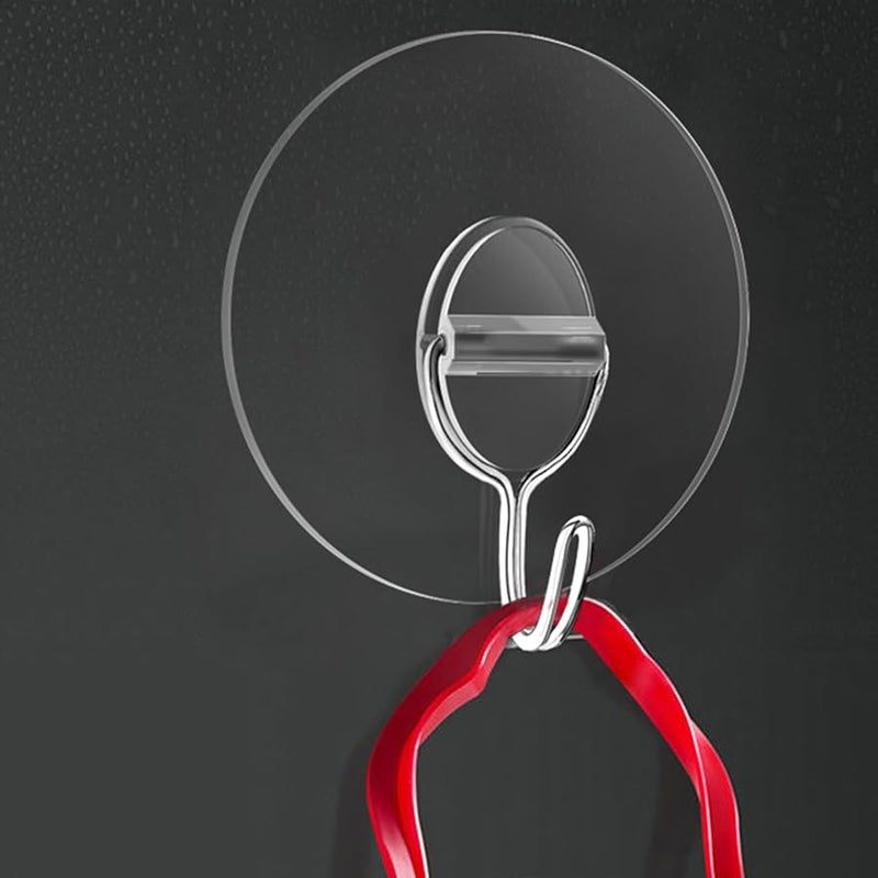 خطافات جدارية لاصقة شفافة بدون حفر، مثبتات بسيطة تلصق مباشرة. - Image 4