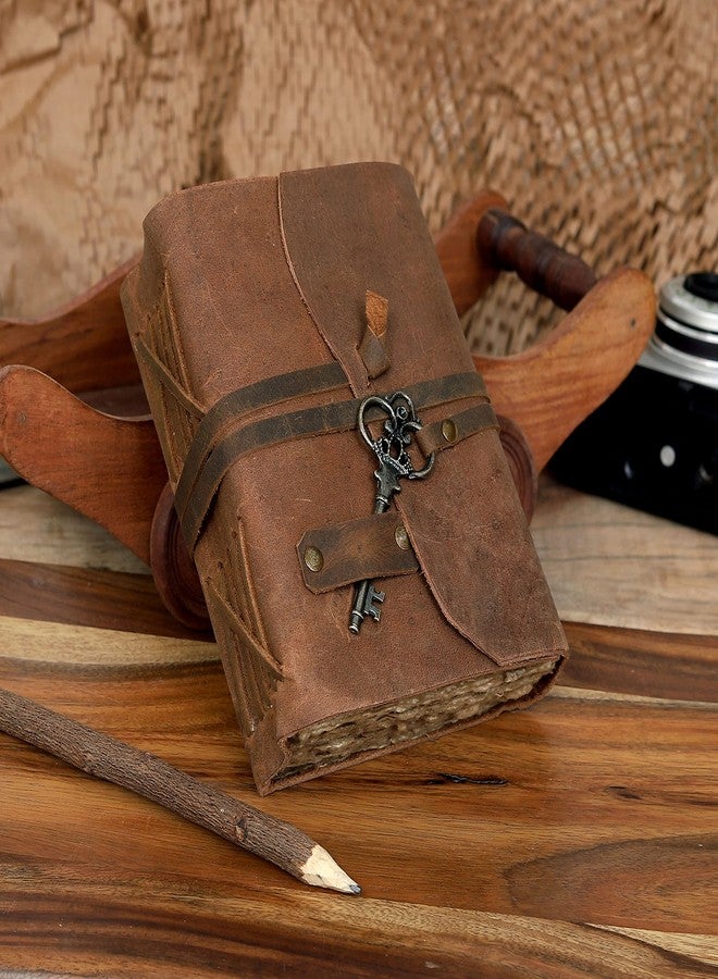 cuero Leather Journal for Women Men, Deckle Edge Paper Leather Notebook of 180 GSM, Book of Shadows Journal Blank, Leather Bound Journal diary (Vintage Brown) - Image 3