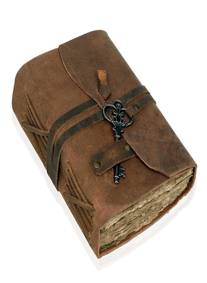 cuero Leather Journal for Women Men, Deckle Edge Paper Leather Notebook of 180 GSM, Book of Shadows Journal Blank, Leather Bound Journal diary (Vintage Brown) - Image 1