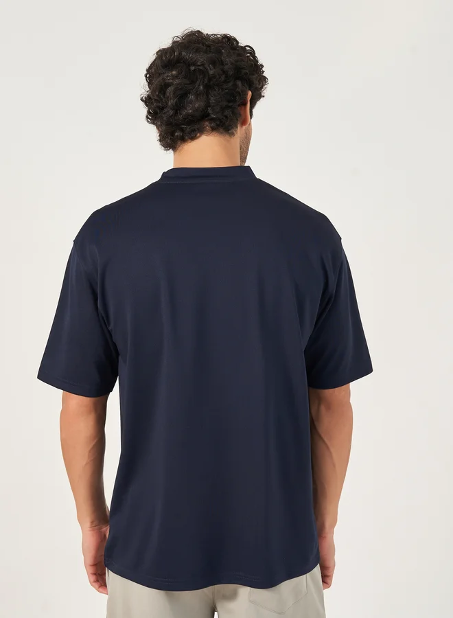 Styli Styli Oversized Crew Neck Soft Knit Athleisure T-Shirt