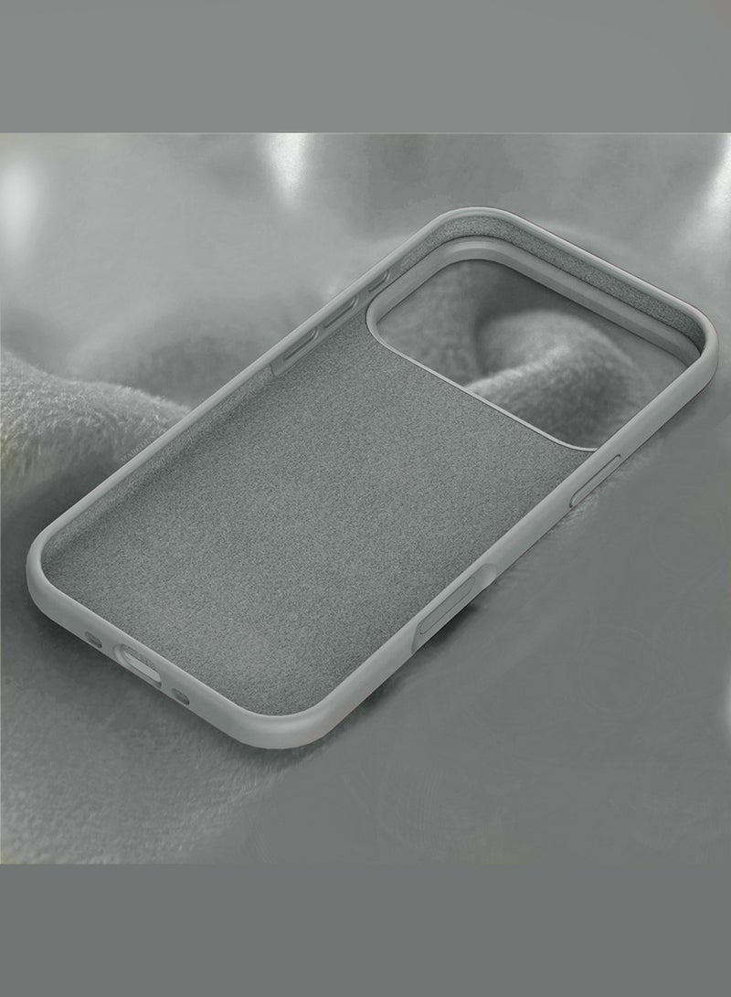 CATANES 3 Packs Silicone Protective Phone Case for iPhone 17 Pro Max - Soft Anti-Scratch Microfiber Lining Ultra Slim Drop Protection Phone Cover with Two 3D Screen Protectors - Light Grey - Image 4