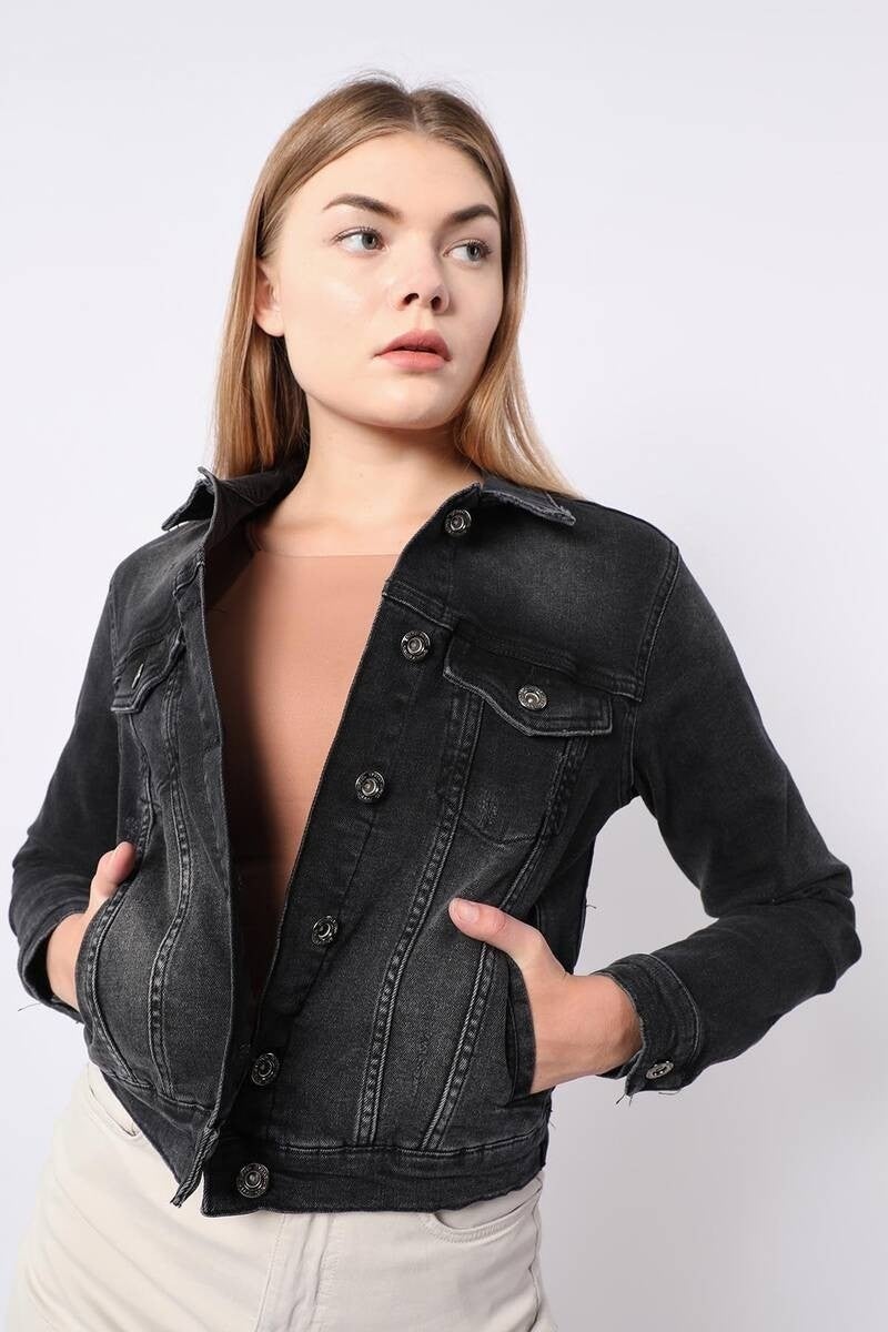 Banny Jeans Women's Anthracite Slim Fit Jean Jacket - Image 5