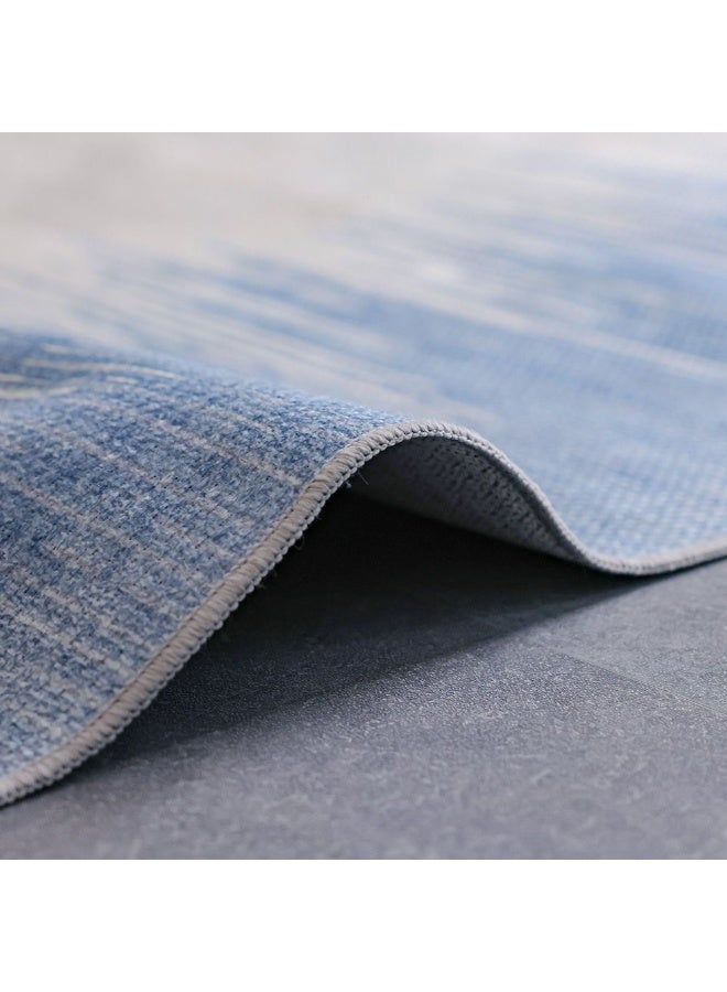 DANUBE HOME Harper Outdoor Washable Abstract Rug | Washable Outdoor Rugs Style | Polyester Area Rug Floor Covering | Indoor Carpet For Living Room Dining Bedroom 200X300cm-Blue - Image 2