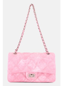 bebe Women Quilted Crossbody Bag 25 L x H 17 x W 8 cm, Light Pink  - Image 1