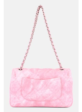 bebe Women Quilted Crossbody Bag 25 L x H 17 x W 8 cm, Light Pink  - Image 2