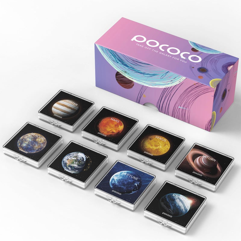 POCOCO POCOCO Immersive Planet Series Galaxy Star Projector Night Light Discs: Realistic Galaxy Patterns, 5K Ultra HD, 96% Light Transmission, High Brightness - 8-Piece Pack (Projector Not Included)  - Image 1