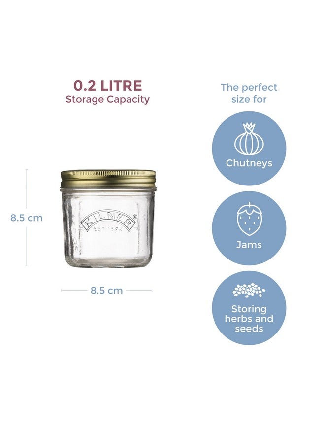 Kilner Wide Mouth Preservative Jar 200ml, Preserving Jars with Screw Lids for Storing and Preserving Healthy, Home Grown Foods, 100% Leak-Proof, Dishwasher Safe - Image 2
