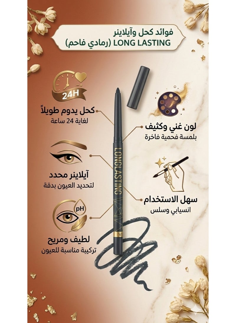 Professional Longlasting Eye Pencil - Shade 112 Charcoal Grey - 2-in-1 Kohl & Eyeliner - Waterproof - Image 4