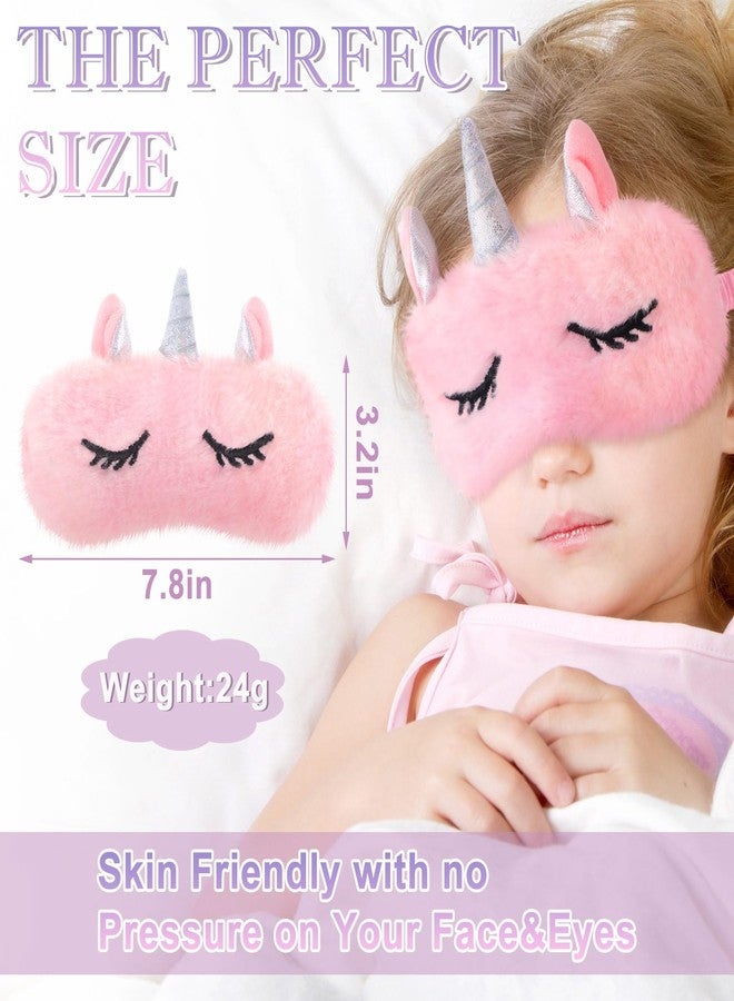 Zhanmai 8 Pcs Unicorn Sleep Mask Plush Faux Eye Mask Soft Fur Unicorn Eye Blindfold Cute Funny Animal Sleep Shade for Home Travel Nap Night - Image 3