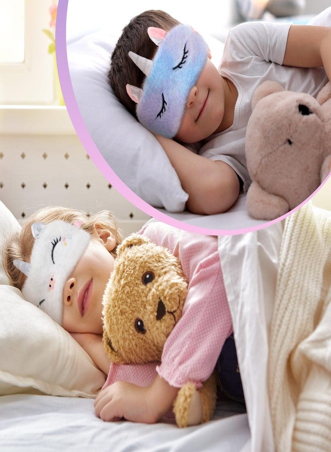 Zhanmai 8 Pcs Unicorn Sleep Mask Plush Faux Eye Mask Soft Fur Unicorn Eye Blindfold Cute Funny Animal Sleep Shade for Home Travel Nap Night - Image 2
