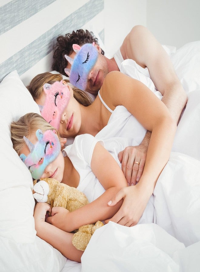 Zhanmai 8 Pcs Unicorn Sleep Mask Plush Faux Eye Mask Soft Fur Unicorn Eye Blindfold Cute Funny Animal Sleep Shade for Home Travel Nap Night - Image 5