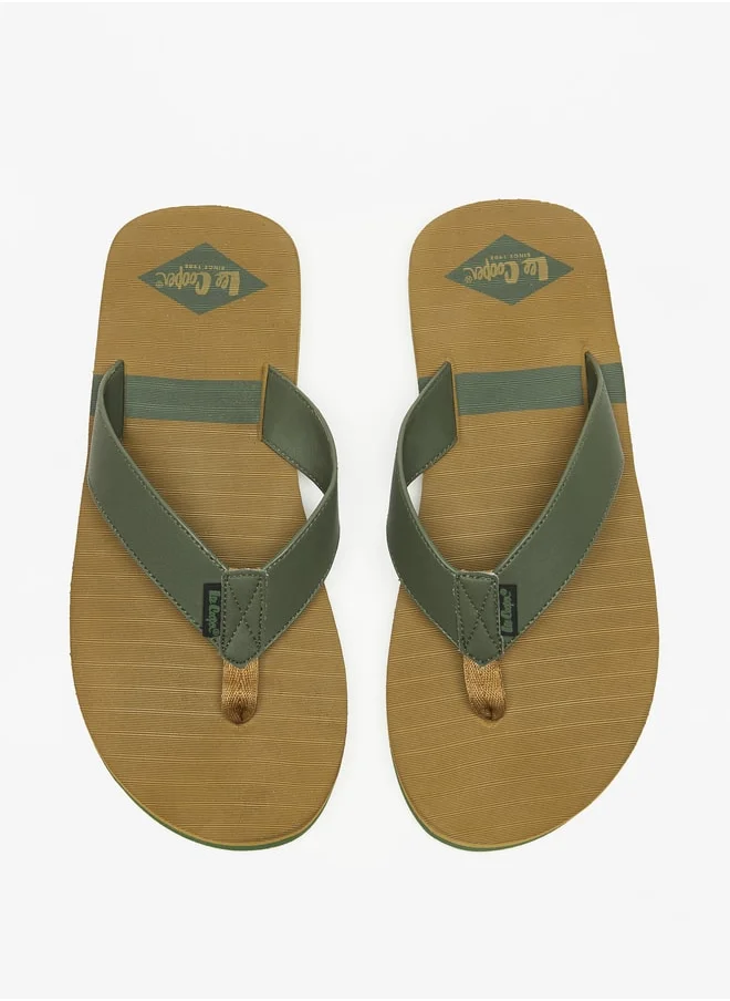 لي كوبر Men's Logo Print Flip Flops