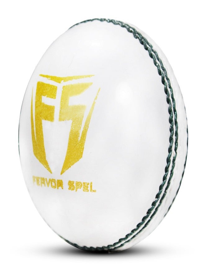 Fervor Spel Tournament Cricket Leather Ball (Pack of 2, White) - Image 3