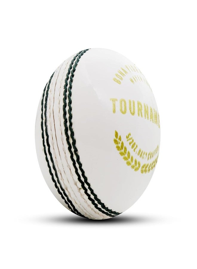 Fervor Spel Tournament Cricket Leather Ball (Pack of 2, White) - Image 2