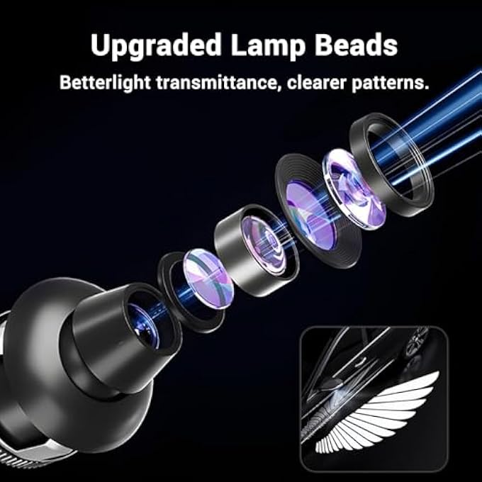 KASTWAVE Led Car Door Light Logo Projector Side Rearview Mirror Welcome Lights Car Brand Logo Car Door Light Led Ghost Shadow Light Projector For Sedan Suv Commercial Vehicle Angel Wings - Image 4