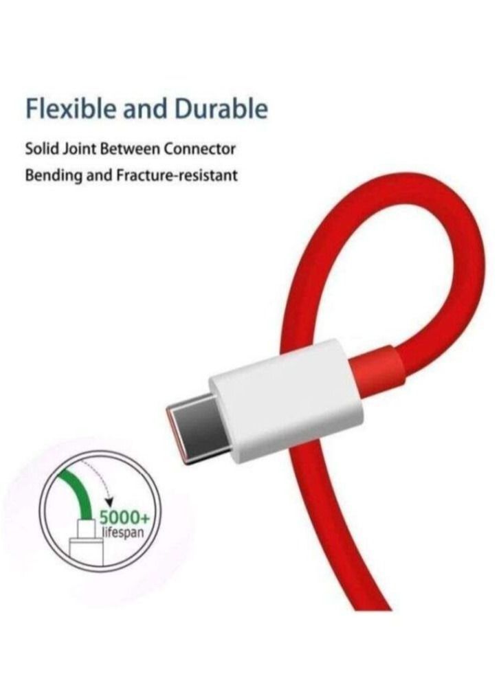 OnePlus One Official Dash Charge Type-C Cable For OnePlus 100centimeter Red - Image 2