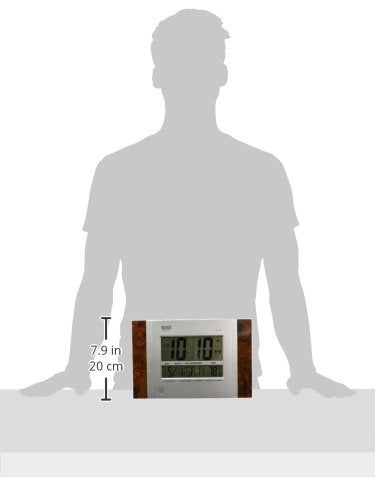 Ajanta Quartz ساعة حائط رقمية مستطيلة مجسمة من أجانتا كواتز بلاستيك باللون الأسود والبني 29 سم × 19 سم × 25 سم ODC 130 - Image 3