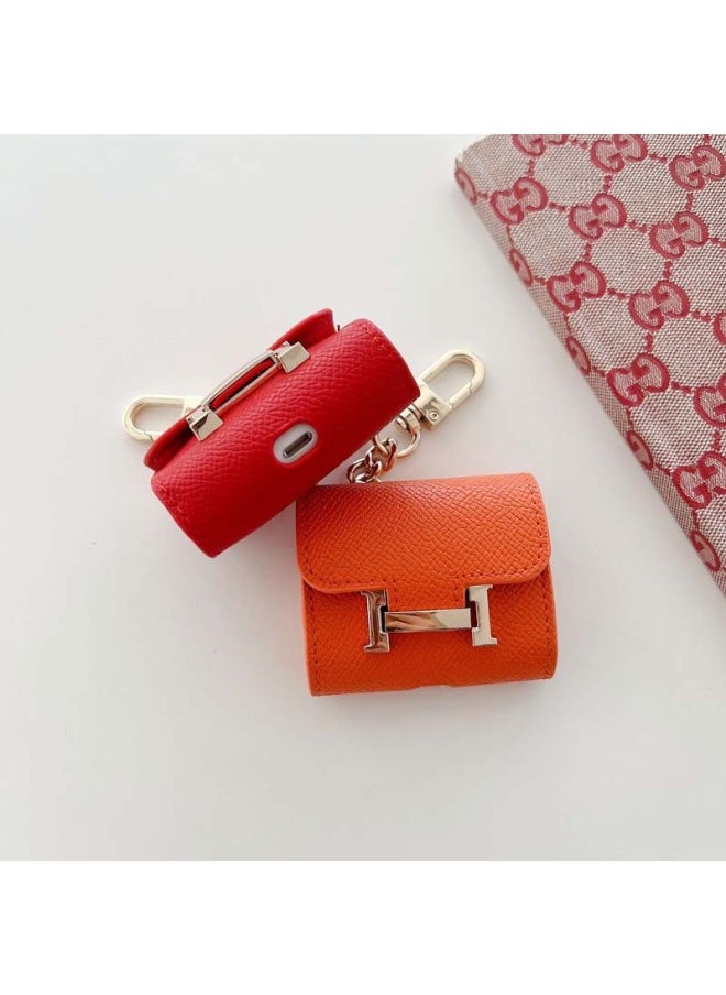 Generic - Leather Airpods Pro Protective Case Airpods 1/2 Generation Suitable For Apple Wireless Headphones Soft Case Ai-Color:Red-Applicable Model:Airpods 3 Generation - Image 1