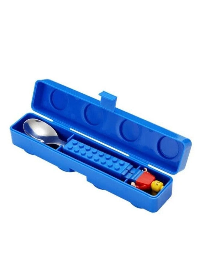 TEMSON TEMSON Spoon Set, Stainless Kids Funny Fork Spoon Set, Building Blocks Cutlery, Tableware Portable Storage Jigsaw Puzzle Toys - Image 4